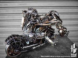 Escultura de una moto